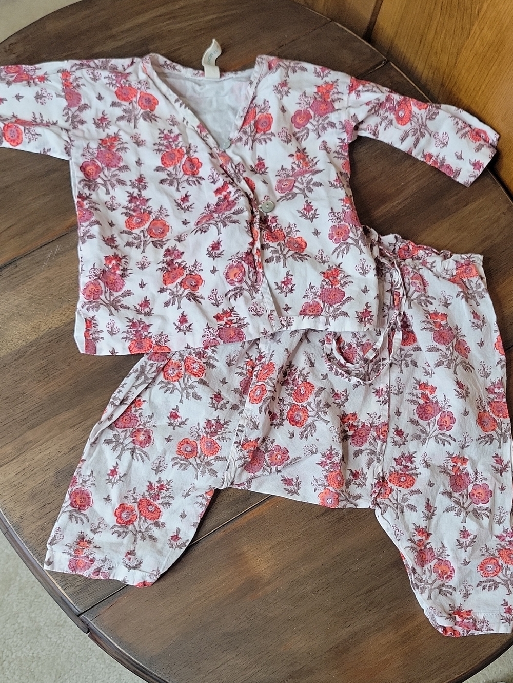 Anokhi Koki Infant 100% Cotton Kimino & Pants Set Sz 6-12M